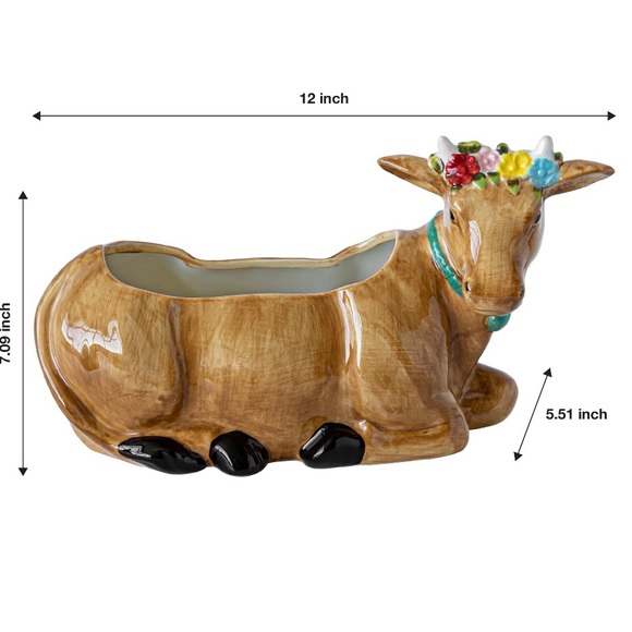 The Pioneer Woman Cow Planter NEW Country Cottagecore Decor Ceramic Flower Pot - Picture 3 of 6